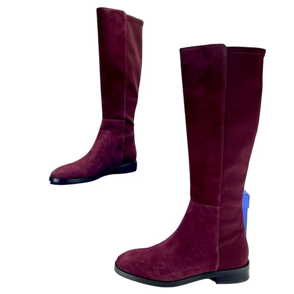 Stuart Weitzman Greer City Tall/ Knee High Riding Boot Sz 7.5 Cabernet Suede New - Picture 3 of 8